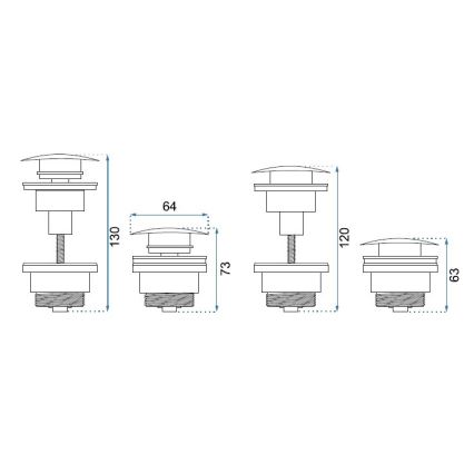 REA-A5217 - Waschbeckenablauf CLICK-CLACK Ø 6,4 cm, glänzender Chrom