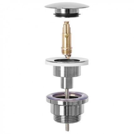 REA-A5693 - Waschbecken-Siphon mit Click-Clack-Ablauf Ø 6,4 cm, glänzender Chrom