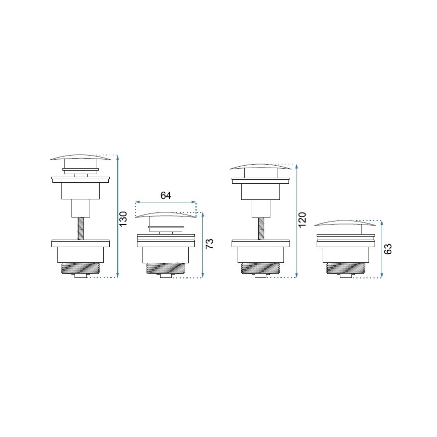 REA-A6000 - Waschbeckenablauf CLICK-CLACK Ø 6,4 cm, gebürstetes Nickel