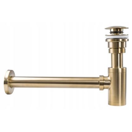 REA-A8586 - Waschbecken-Siphon mit CLICK-CLACK-Ablauf, Ø 6,4 cm, gebürstetes Gold