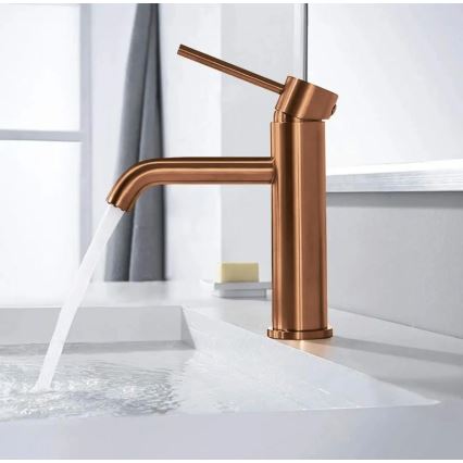 REA-B1112 - Waschtischarmatur LUNGO 16,5 cm in gebürstetem Kupfer