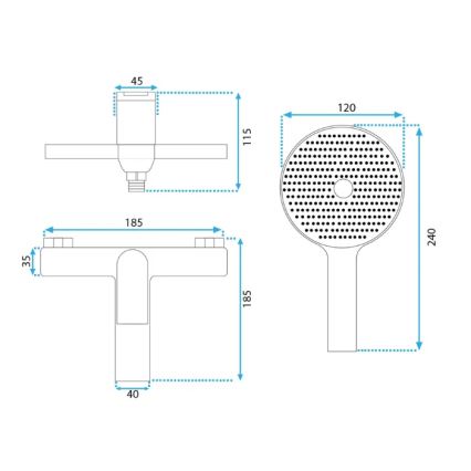 REA-B2707 - Badewannenset AVALON gebürstetes Gold