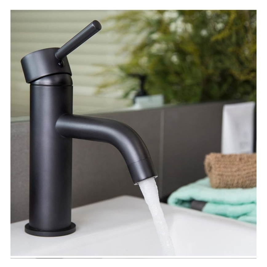 REA-B4102 - Waschtischarmatur LUNGO 16,5 cm schwarz