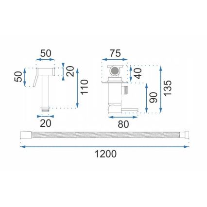 REA-B4106 - Bidet-Armatur mit Handbrause zur Unterputzmontage LUNGO Hochglanzchrom