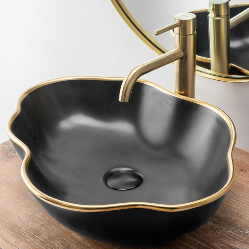 REA-B4526 - Waschtischarmatur LUNGO 28 cm, gebürstetes Gold