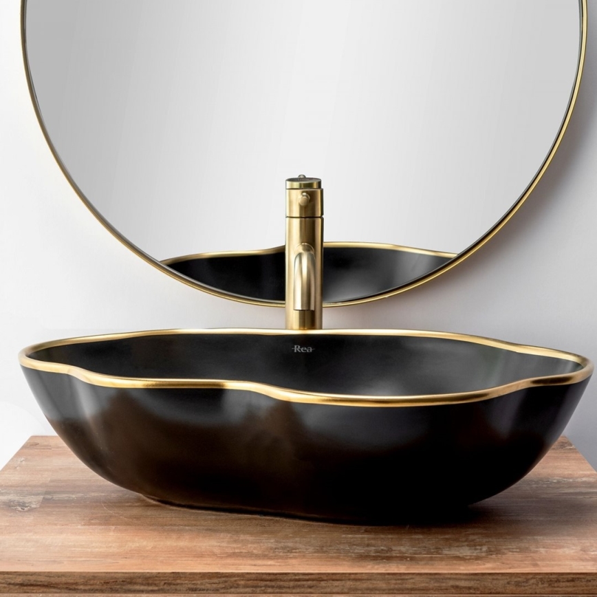 REA-B4526 - Waschtischarmatur LUNGO 28 cm, gebürstetes Gold
