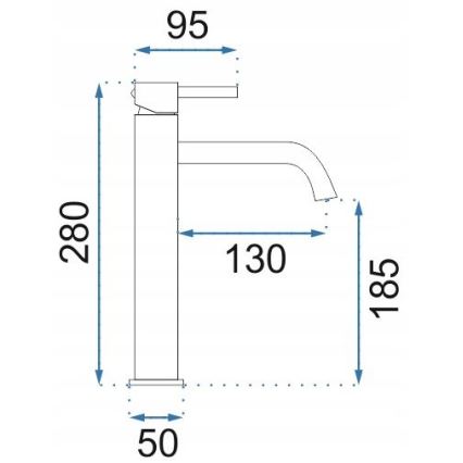 REA-B4526 - Waschtischarmatur LUNGO 28 cm, gebürstetes Gold