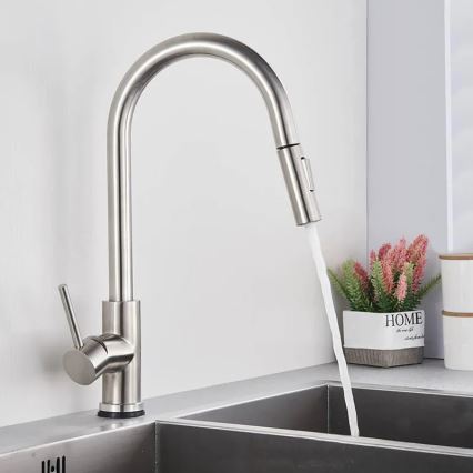 REA-B9146 - Küchenarmatur mit ausziehbarer Handbrause FRESH 39,5 cm Nickel