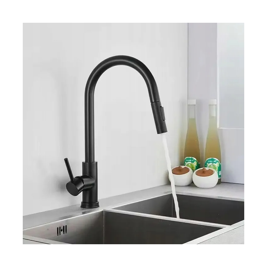 REA-B9147 - Küchenarmatur FRESH mit ausziehbarer Brause 39,5 cm matt schwarz