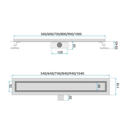 REA-G2503 - NEOX Abflussrinne 80 cm Edelstahl