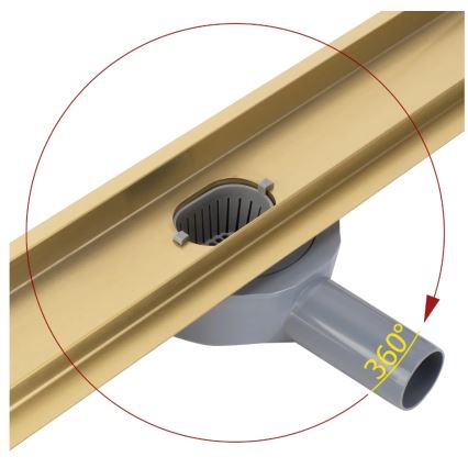 REA-G2703 - Ablaufrinne NEOX PRO 80 cm Edelstahl/gebürstetes Gold