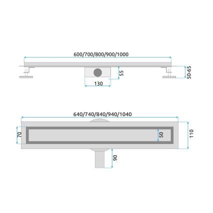 REA-G2703 - Ablaufrinne NEOX PRO 80 cm Edelstahl/gebürstetes Gold
