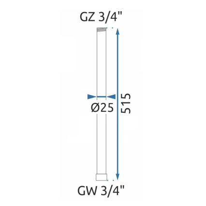 REA-K0880 - Verlängerungsstange für Dusch-/Wannen-Set, 51,5 cm, matt schwarz
