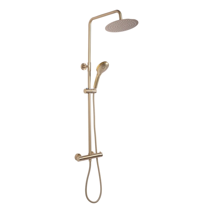 REA-P6602 - Duschgarnitur mit thermostatischer Armatur VINCENT, gebürstetes Gold