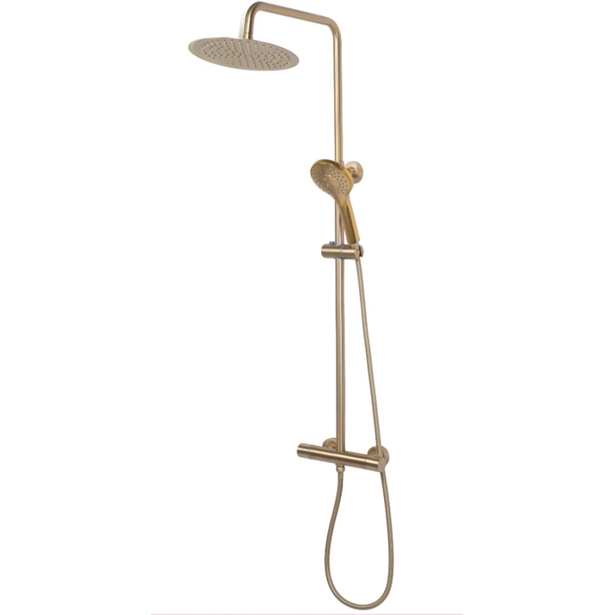 REA-P6602 - Duschgarnitur mit thermostatischer Armatur VINCENT, gebürstetes Gold