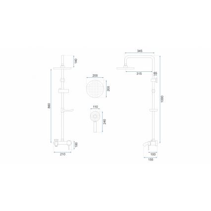 REA-P7005 - Duschset LUIS matt schwarz