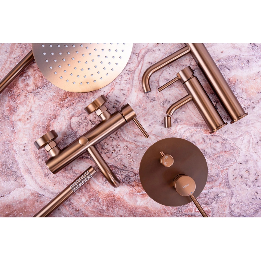 REA-P8807 - Duschset mit Thermostat-Armatur LUNGO, gebürstetes Kupfer