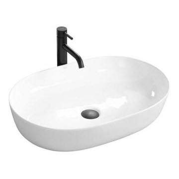REA-U0024 - Aufsatzwaschbecken CLEO 41 x 60,5 cm Keramik / Hochglanzweiß