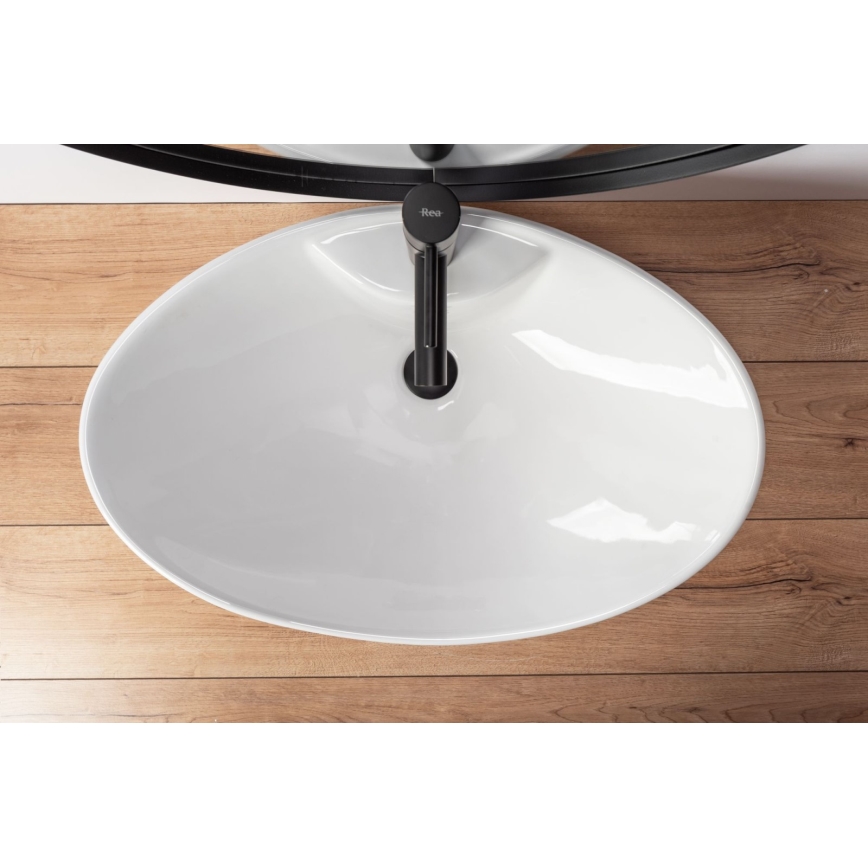 REA-U0160 - Aufsatzwaschbecken ROSA 38,5x58,5 cm Keramik/glänzend weiß