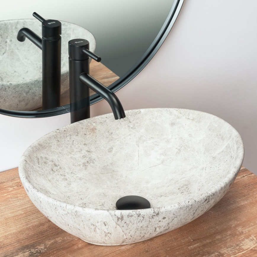 REA-U0165 - Aufsatzwaschbecken SOFIA 34,5 x 41 cm Keramik/heller Stein