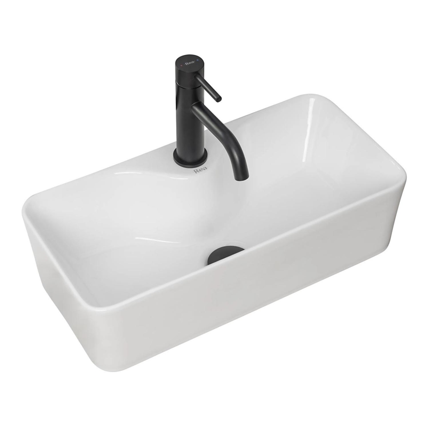 REA-U0699 - Aufsatzwaschbecken MERY 25x50,5 cm Keramik/glänzend weiß
