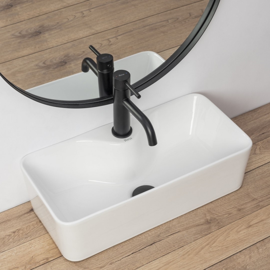 REA-U0699 - Aufsatzwaschbecken MERY 25x50,5 cm Keramik/glänzend weiß