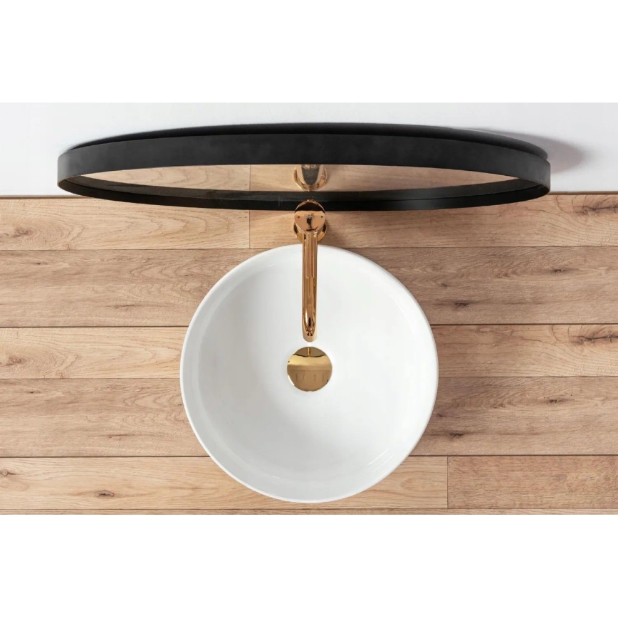 REA-U18918 - Aufsatzwaschbecken SAMI Ø 36 cm Keramik/glänzend weiß