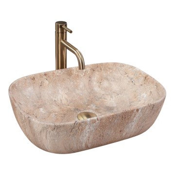 REA-U3323 - Aufsatzwaschbecken BELINDA 33,5x46,5 cm Keramik/Steinoptik