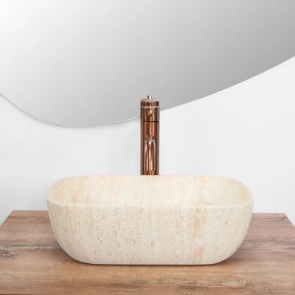 REA-U4700 - Aufsatzwaschbecken BELINDA 25x36 cm Keramik/beige/Steinoptik