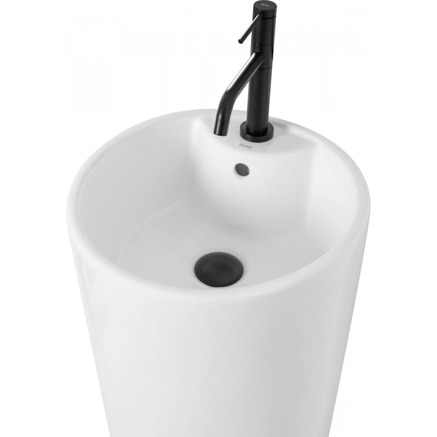 REA-U5635 - Freistehendes Waschbecken BLANKA 85 x 40 cm, Keramik / Hochglanzweiß