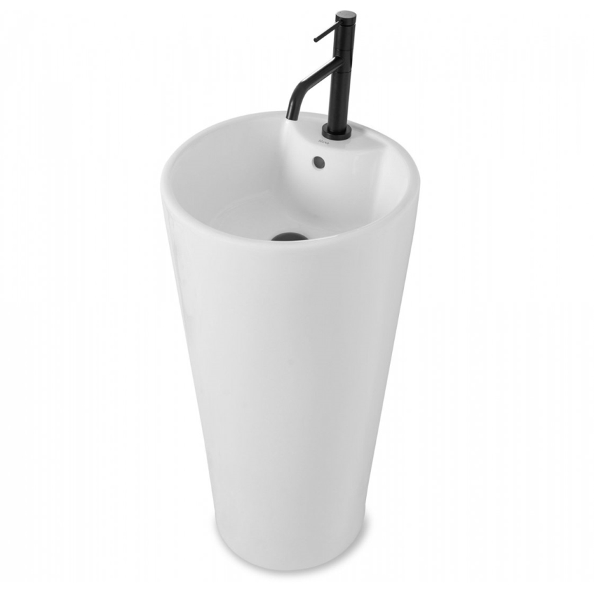 REA-U5635 - Freistehendes Waschbecken BLANKA 85 x 40 cm, Keramik / Hochglanzweiß