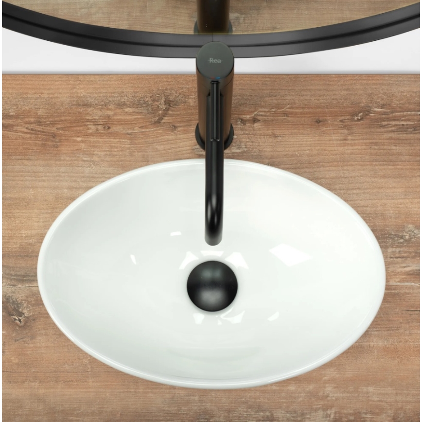 REA-U5804 - Aufsatzwaschbecken PAMELA MINI 26,5x40 cm Keramik/glänzendes Weiß