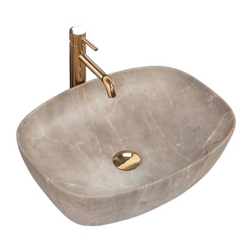 REA-U6647 - Aufsatzwaschbecken FREJA 39,5x51 cm Keramik/grau/Marmor-Optik