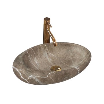 REA-U6650 - Aufsatzwaschbecken ROXY 31x49 cm Keramik/grau/Marmor-Optik