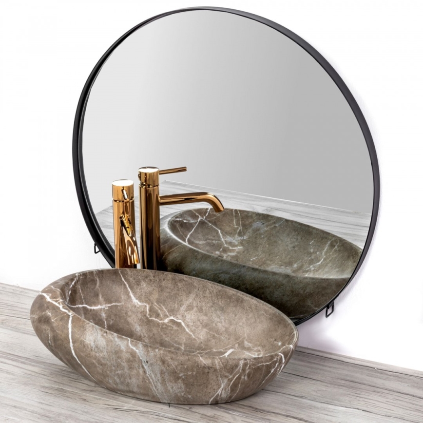 REA-U6650 - Aufsatzwaschbecken ROXY 31x49 cm Keramik/grau/Marmor-Optik