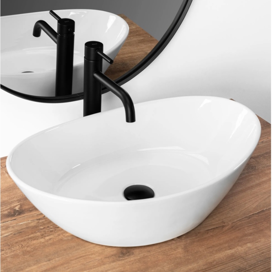 REA-U6801 - Aufsatzwaschbecken KATE 33,5x55,5 cm Keramik/glänzend weiß