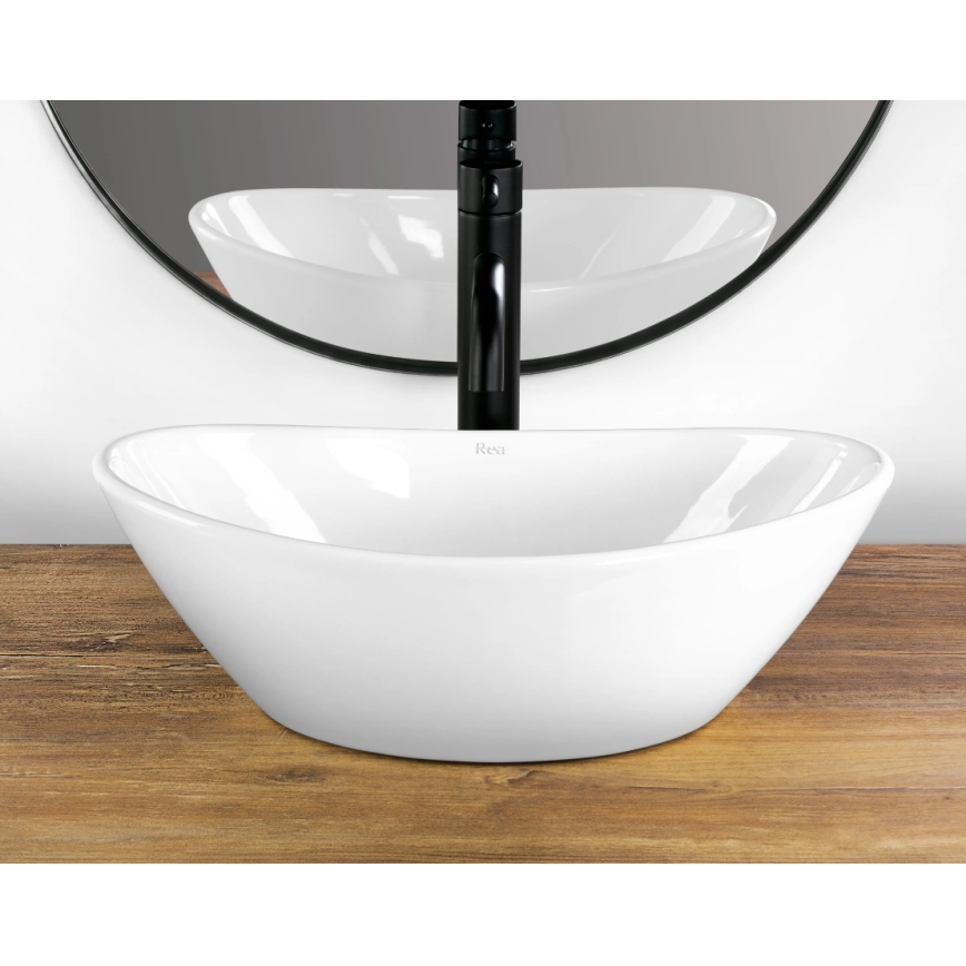 REA-U6802 - Aufsatzwaschbecken KATE 27x45 cm Keramik/glänzend weiß