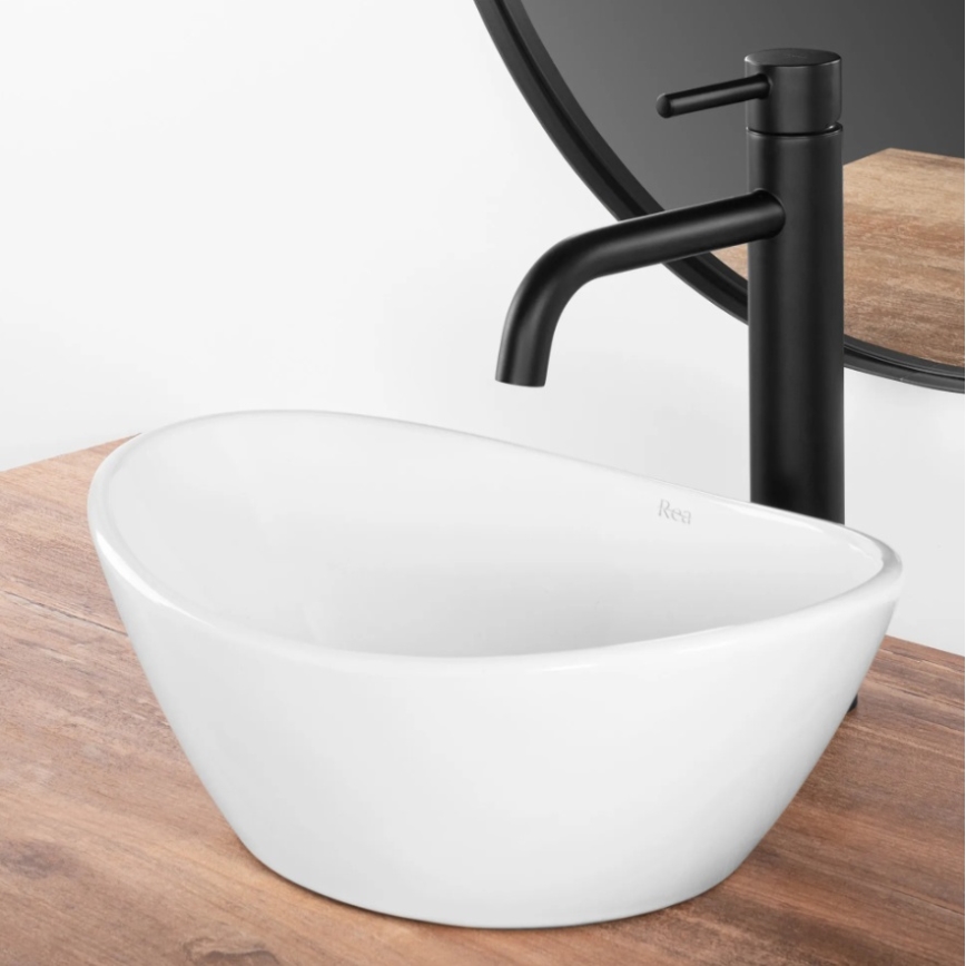 REA-U6803 - Aufsatzwaschbecken KATE 24,5x36,5 cm Keramik/glänzend weiß