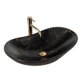 REA-U7478 - Aufsatzwaschbecken ROYAL 36x62 cm Keramik/Schwarz/Marmor-Dekor