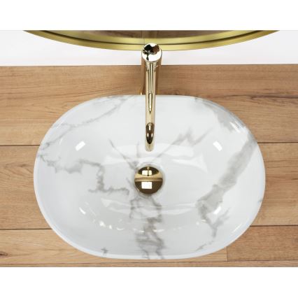 REA-U8001 - Aufsatzwaschbecken AMELIA 34,5x48 cm Keramik/Marmor-Optik