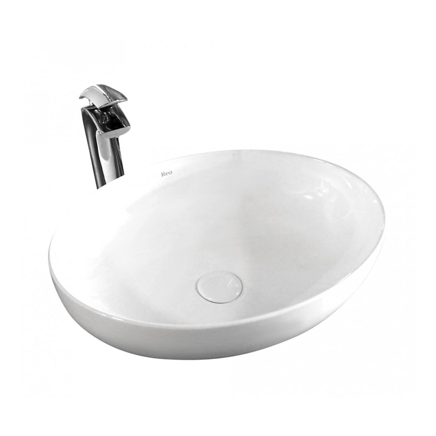REA-U8198 - Aufsatzwaschbecken CAROLA SLIM 39x51,5 cm Keramik/hochglänzend weiß