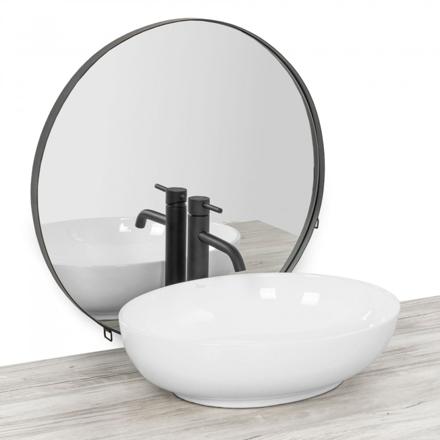 REA-U8198 - Aufsatzwaschbecken CAROLA SLIM 39x51,5 cm Keramik/hochglänzend weiß