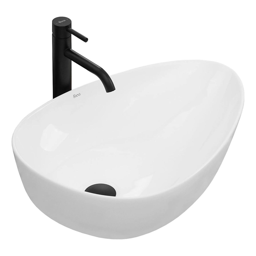 REA-U8536 - Aufsatzwaschbecken GRETA 39x56 cm Keramik/glänzend weiß