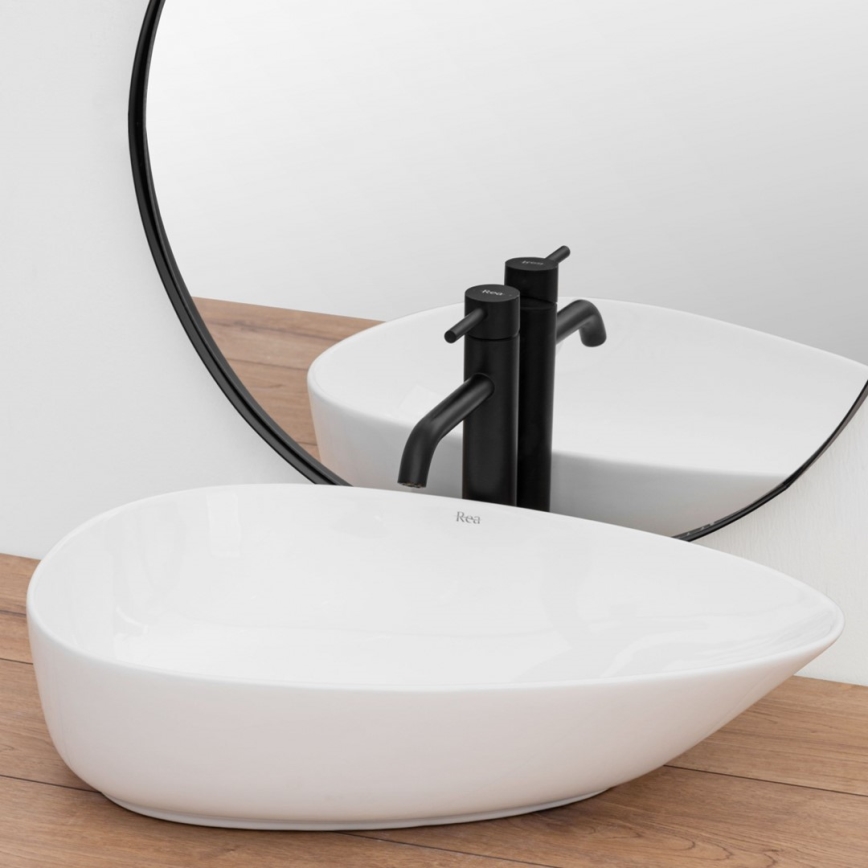 REA-U8536 - Aufsatzwaschbecken GRETA 39x56 cm Keramik/glänzend weiß