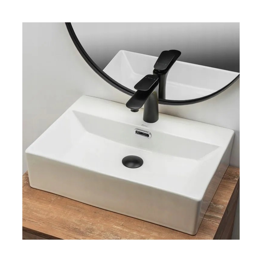 REA-U8701 - Aufsatzwaschbecken BONITA 36x51 cm, Keramik / glänzend weiß