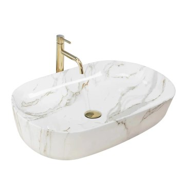 REA-U9656 - Aufsatzwaschbecken CLEO 41x60,5 cm Keramik/Marmor-Dekor