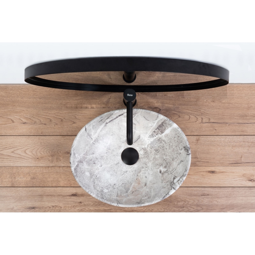 REA-U9908 - Aufsatzwaschbecken SOFIA 34,5x41 cm Keramik/Steinoptik