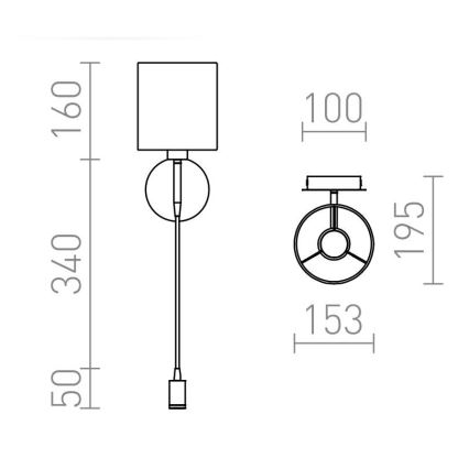 RED - Design Rendl - R10580 - LED Wandleuchte VERSA 1xE27/42W/230V + LED/3W