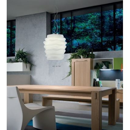 Redo 01-1141 - Pendelleuchte an Kabel MAGMA 1xE27/42W/230V Ø 38 cm, glänzender Chrom/Weiß