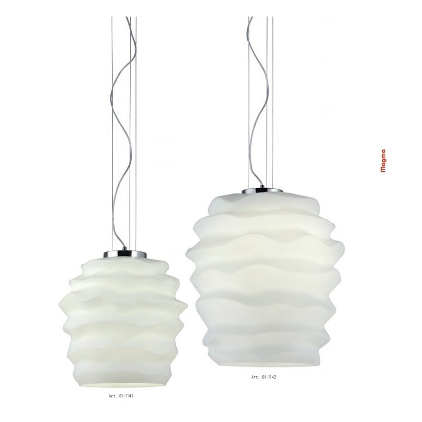 Redo 01-1141 - Pendelleuchte an Kabel MAGMA 1xE27/42W/230V Ø 38 cm, glänzender Chrom/Weiß